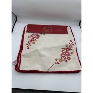 Year Of The Snake 2025 NWT Set Of 4 Placemats 15" X 15" Red Cream Chinese New Yr